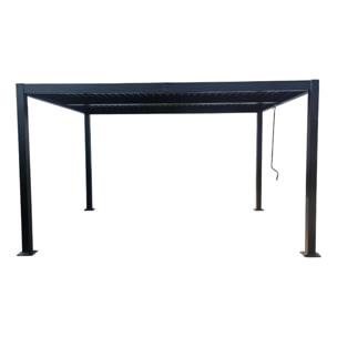 Pergola bioclimatique 4x3m structure en aluminium noir