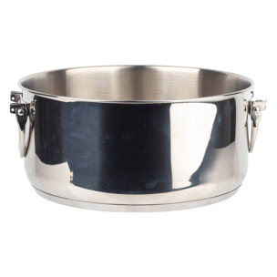 Batería de cocina con cacerolas de Ø16Ø20Ø24cm en acero inoxidable y Tapa de cristal FOODIES MasterPRO