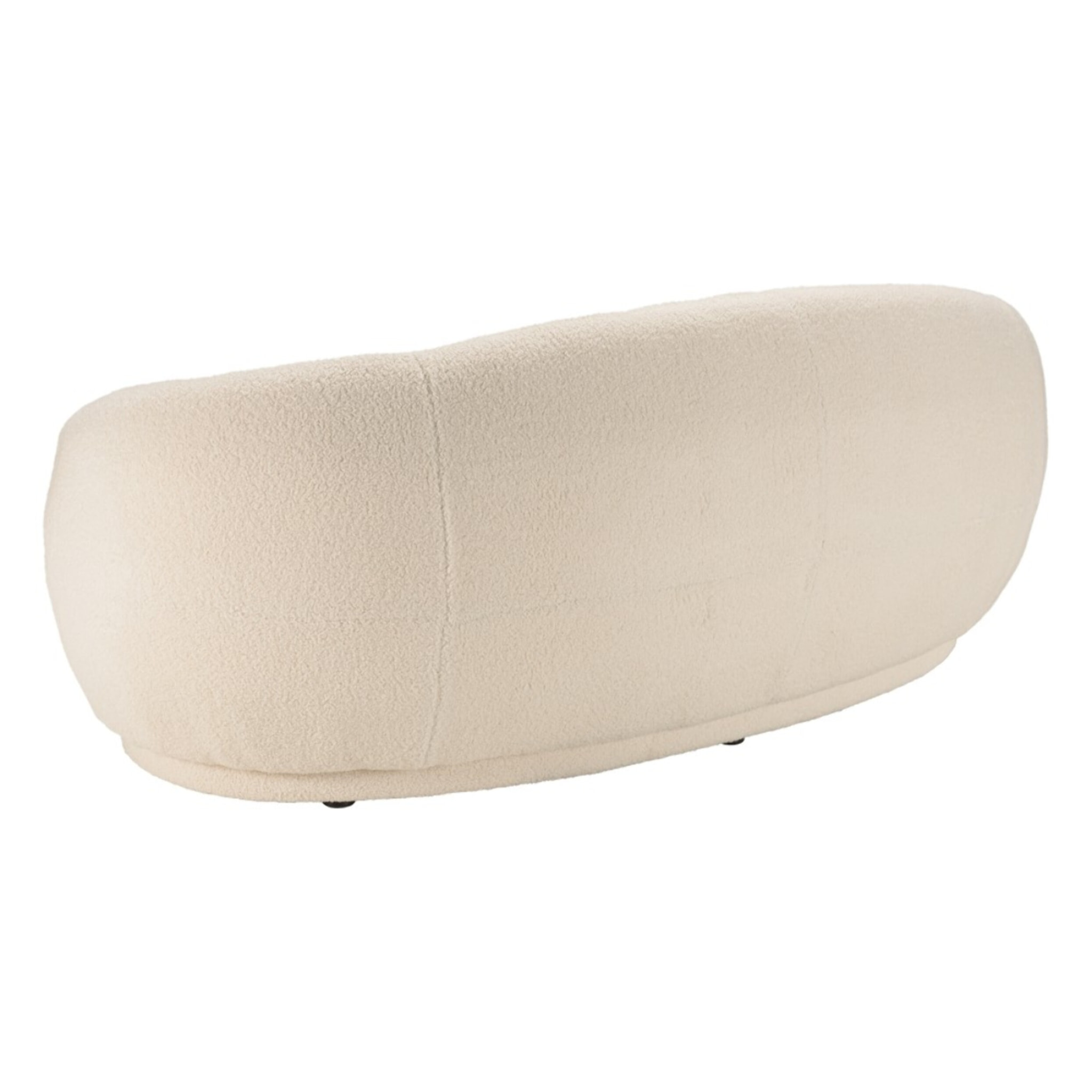 LEOPOLD - Canapé haricot 3 places en tissu bouclette écru
