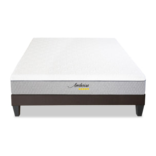 Ensemble Matelas Amboise & Sommier KIT15, 24 cm, Mémoire de Forme Haute Densité, Technologie Tri-Lattes, Soutien Ferme