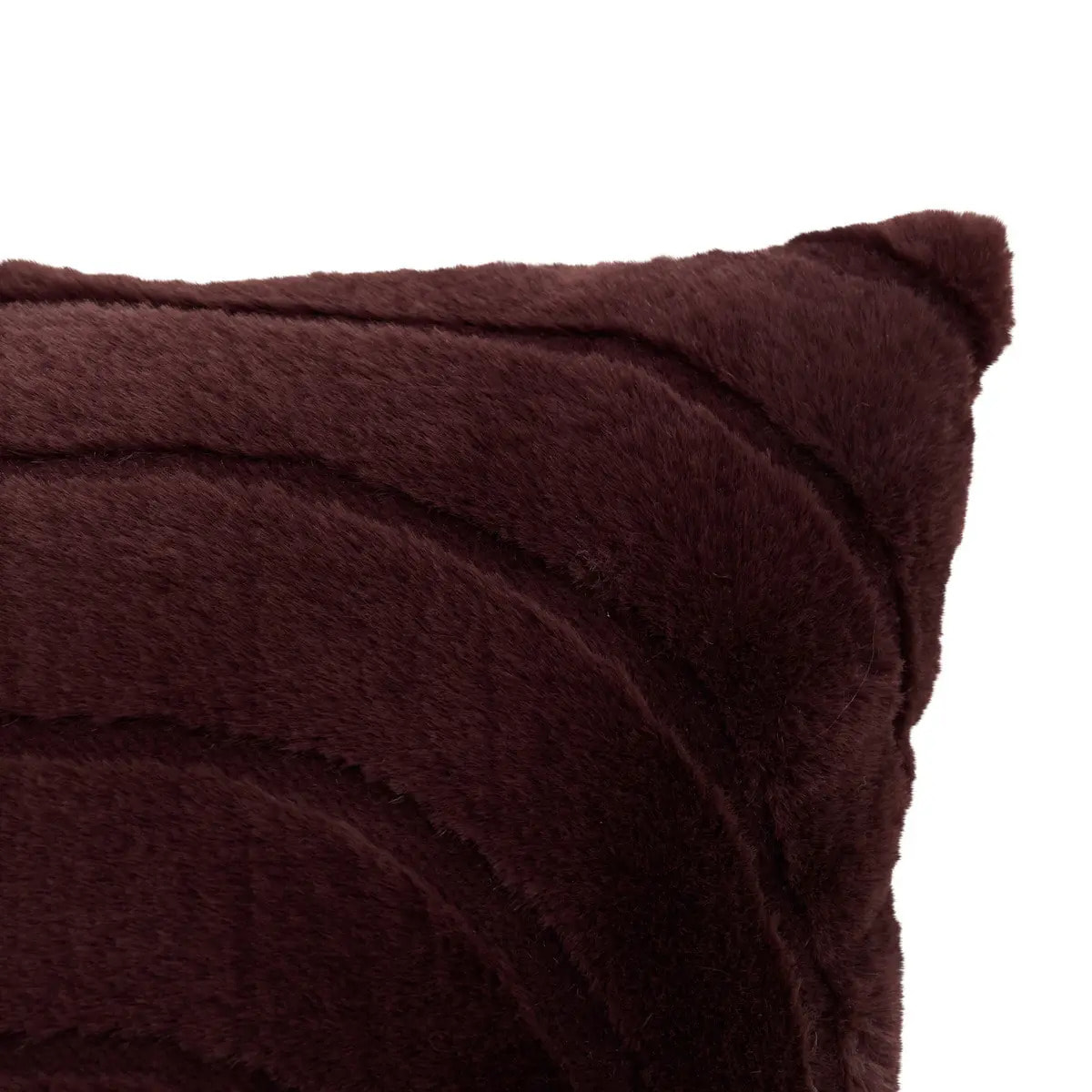 Coussin Arka carré 45x45cm effet fausse fourrure marron