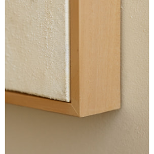 Cuadro beige y blanco decorativo sobre lino con bastidor de madera pintado artesanalmente con pintura al óleo en varias medidas