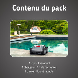 Bestway Robot piscine sans fil Diamond nettoyage fond et parois 32 m² max