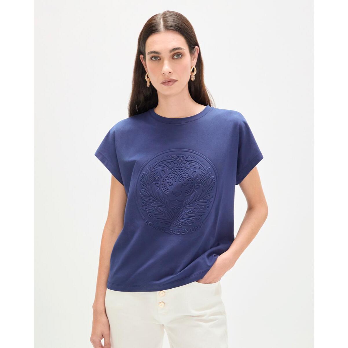 Maglietta con logo in rilievo