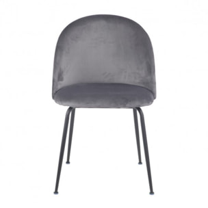 Chaise design en velours dossier capitonné - CLEA