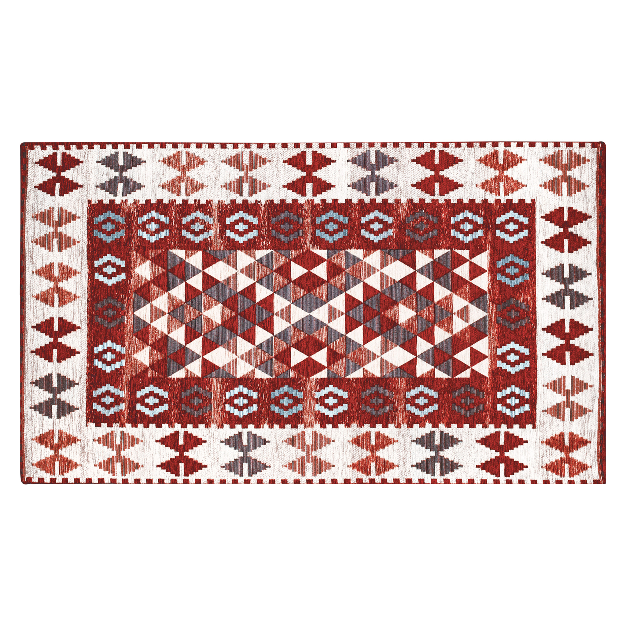 TAPPETO ARREDO KILIM ROSSO DON GIOVANNI CON FONDO ANTISCIVOLO MADE IN ITALY