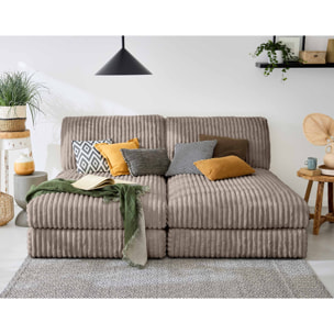 Jasper - module méridienne - en fausse fourrure côtelée - Taupe