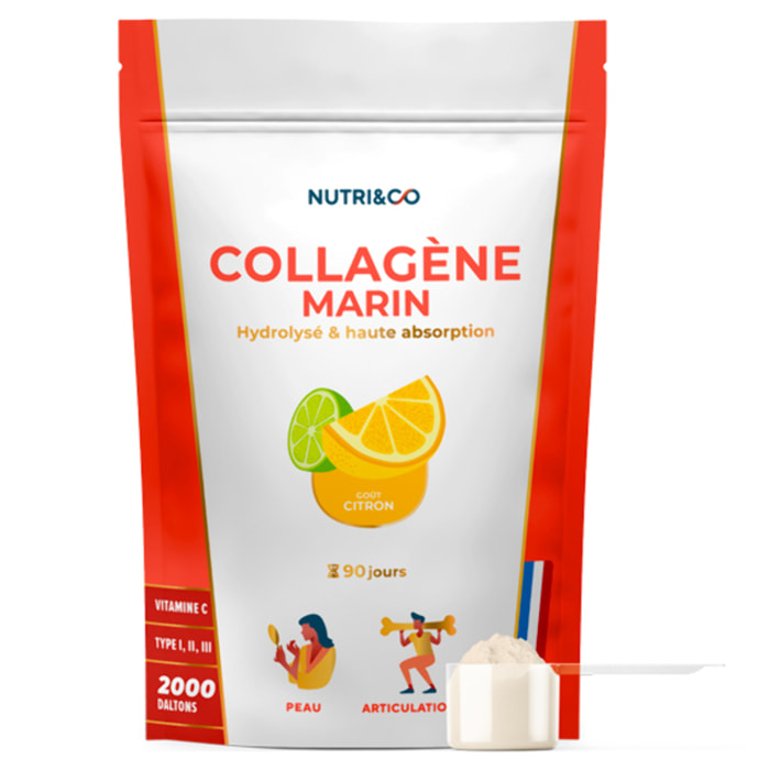 Collagène Marin Type 1, 2 & 3 Peau & Articulations Goût Citron - 540g