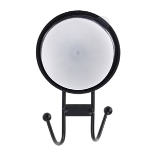 Well home gancho de hierro con abs y tapa de succión color negro