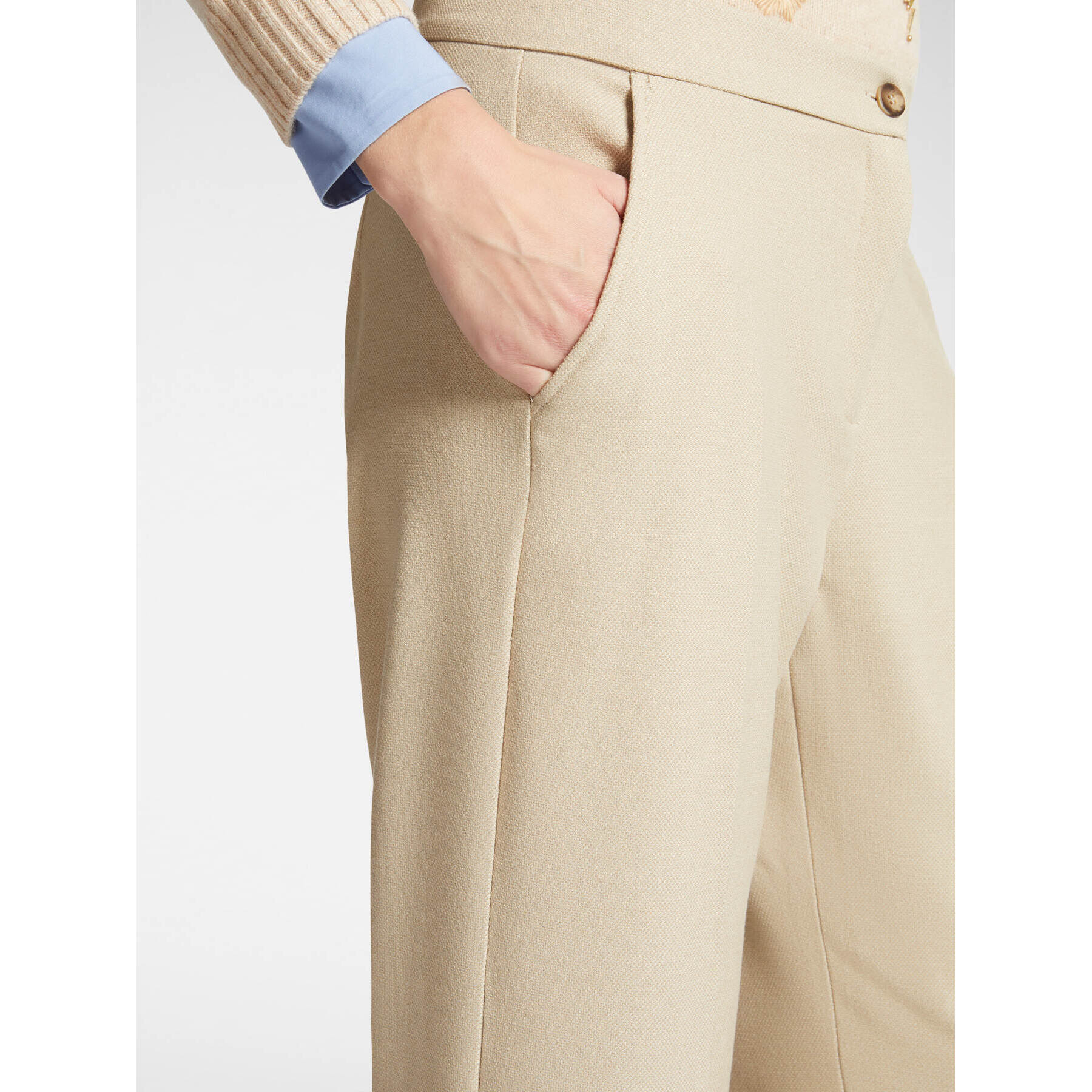 Elena Mirò - Pantalones masculinos en tejido elástico - Beige