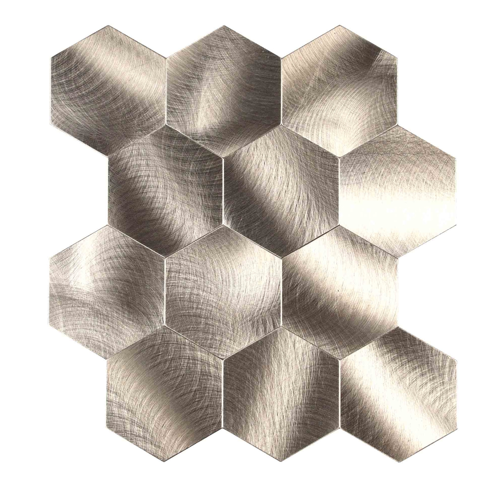Crédence adhésive murale 3D  - Effet carrelage hexagonal 4 pièces - Cuivre