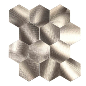 Crédence adhésive murale 3D  - Effet carrelage hexagonal 4 pièces - Cuivre