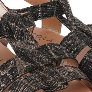 SANDALO FLAT T-BAR NERO