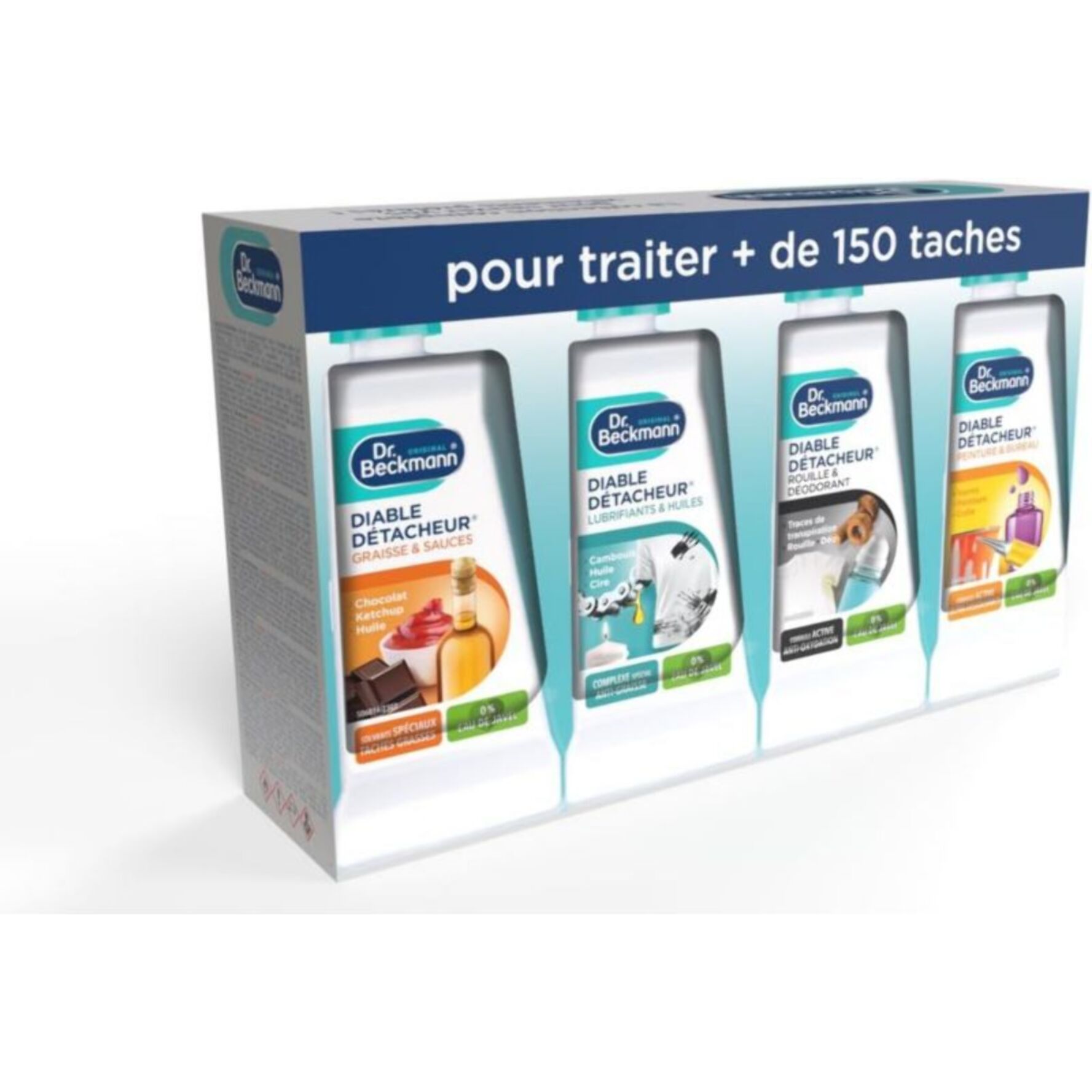Détachant textile DR BECKMANN Le Kit de secours - Diables Détacheurs x8, couvre la plupart des tâches du quotidien