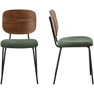 Lot de 2 chaises en velours côtelé - NAYA