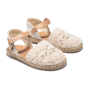 Conguitos - Sandali estivi in juta con zeppa per bambina comodi