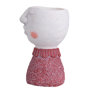 Vaso Testa Donna H.15,5 Cm - Pezzi 6 - 9X15X9cm - Colore: rosso - Bianchi Dino - Decori Casa E Complementi