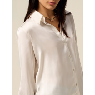 Oltre - Camicia in raso - Bianco