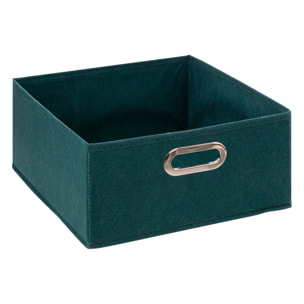 Panier velours 31x15cm "Mix N' Modul" bleu pétrole