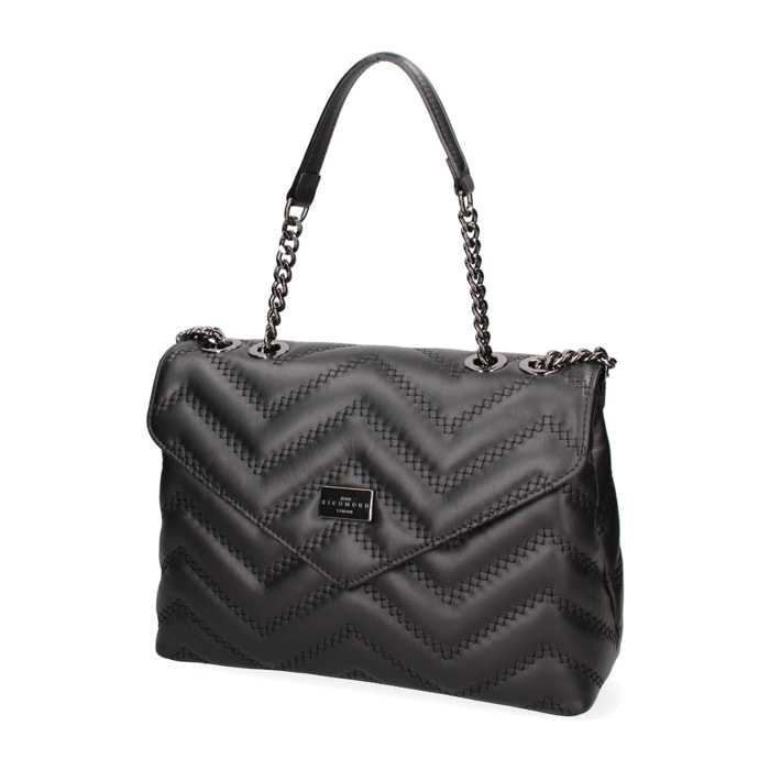 Borsa a spalla donna Made in Italy - Modello Silvana Plus - Vera pelle - 24.0 x 15.5 x 7.0 cm