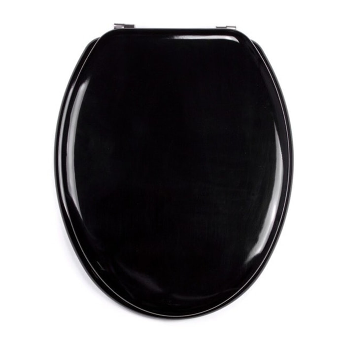 SPIRELLA Abattant WC MDF DIEGO Noir Brillant - Charnières Inox