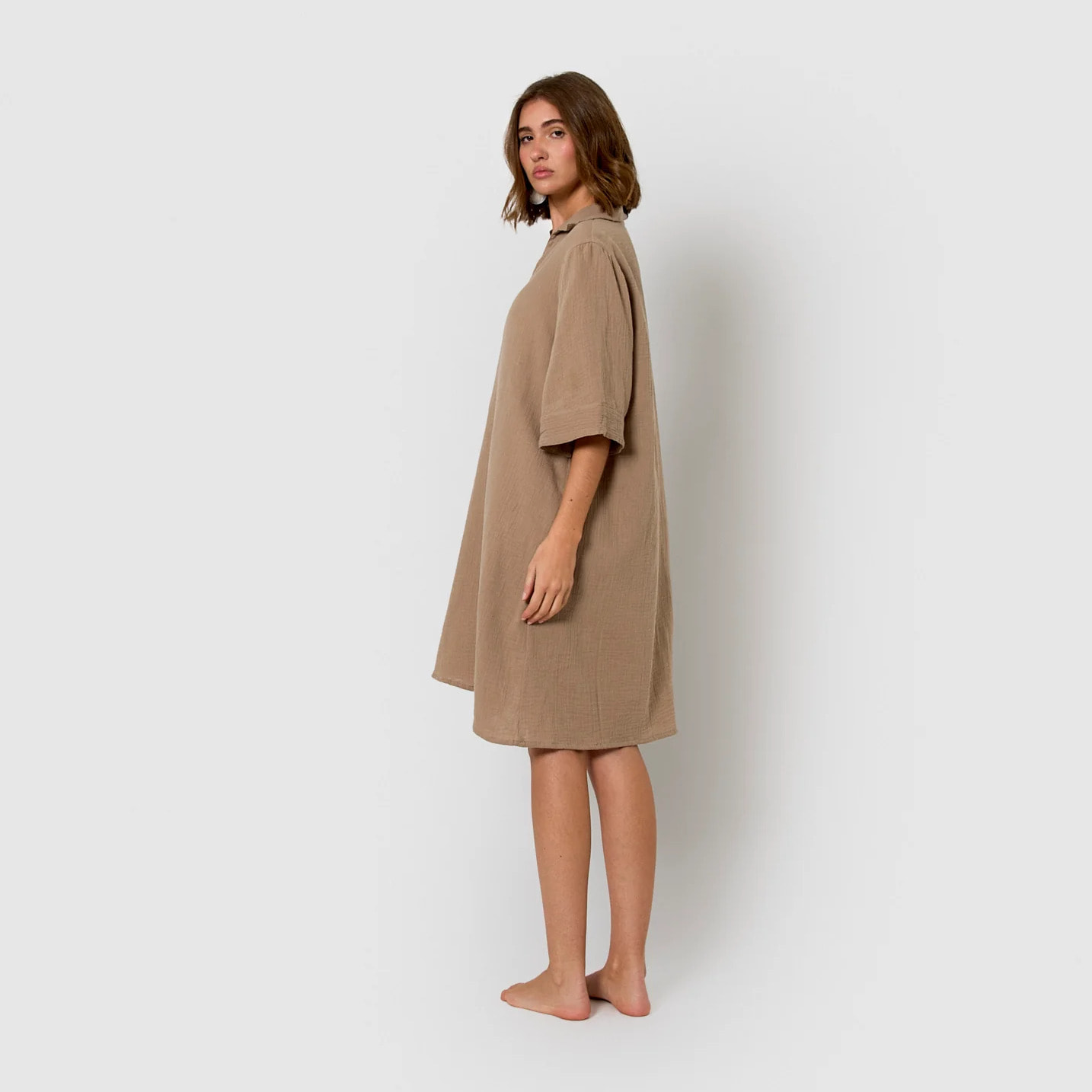 Vestido corto muselina cuerda