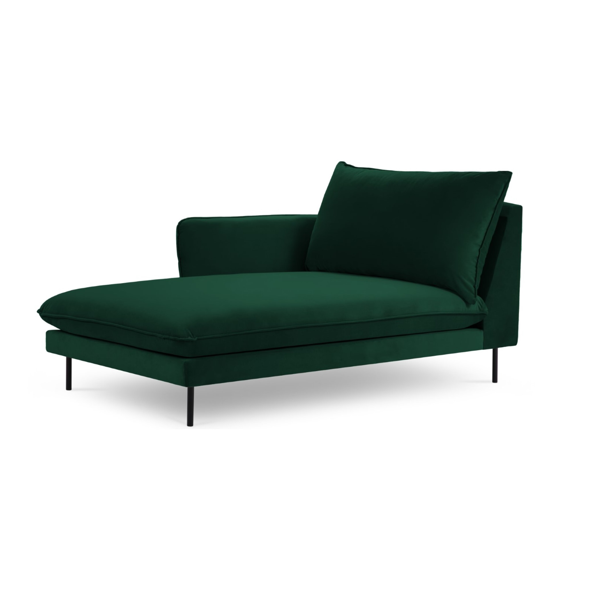 Méridienne gauche "Vienna" en velours vert bouteille