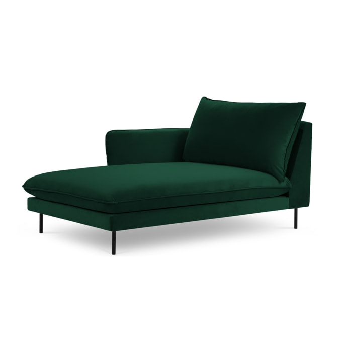 Méridienne gauche "Vienna" en velours vert bouteille