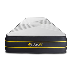 Ensemble - Matelas Mémoire de forme et micro ressorts ensachés 26cm d'épaisseur - 7 zones de confort - Confort équilibré - Sommier tapissier en kit - 1 place