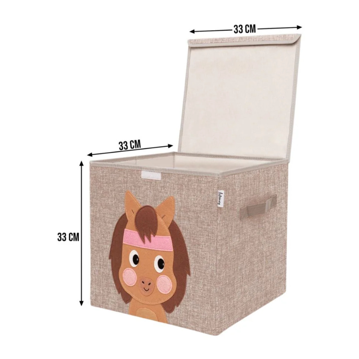 Boîte de rangement en tissu pour enfant "cheval" avec couvercle, compatible Ikea Kallax Lifeney