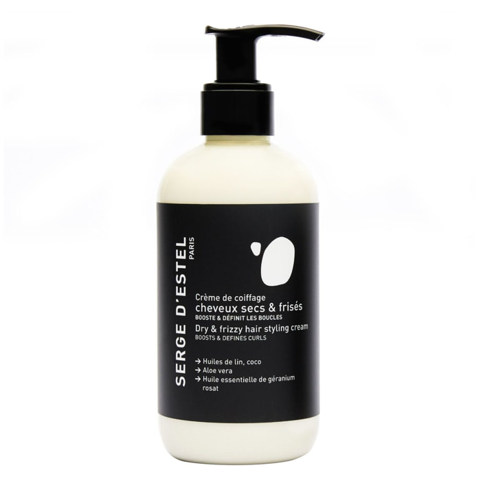 Cheveux Secs et Frisés - Crème de Coiffage Sans Rinçage pour Cheveux Secs et Frisés