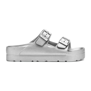 Sandalias de Niña Doble Hebilla Plata
