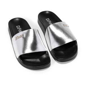 Chanclas  Mujer Pala Slide Mirror Plata D.Franklin