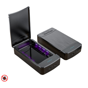 DAM Scatola sterilizzante con luce ultravioletta e funzione aromaterapia. 12x23x4 cm. Colore nero