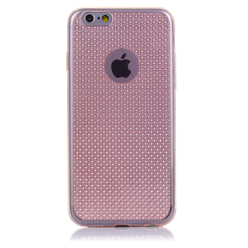 CARCASA DE SILICONA TRANSPARENTE ROSA IP6/6S