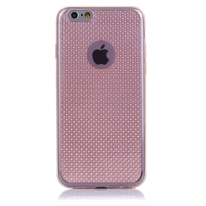 CARCASA DE SILICONA TRANSPARENTE ROSA IP6/6S