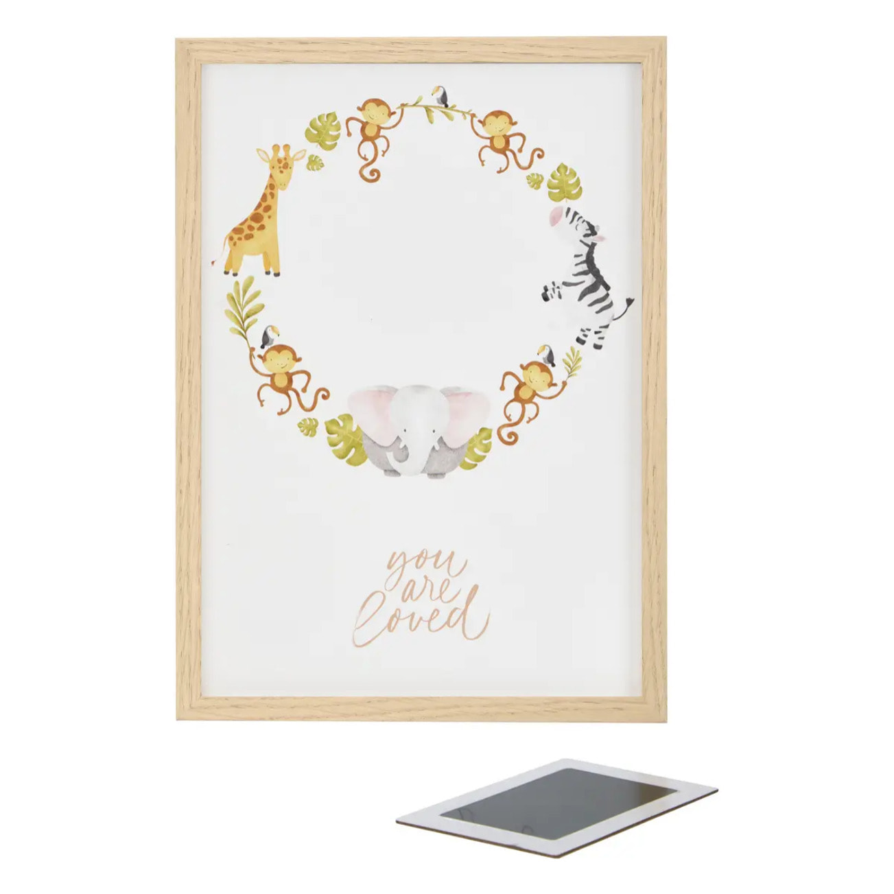 Coffret cadre à empreintes 31,6x22,6cm avec tampon encreur Jungle