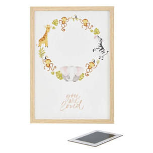 Coffret cadre à empreintes 31,6x22,6cm avec tampon encreur Jungle
