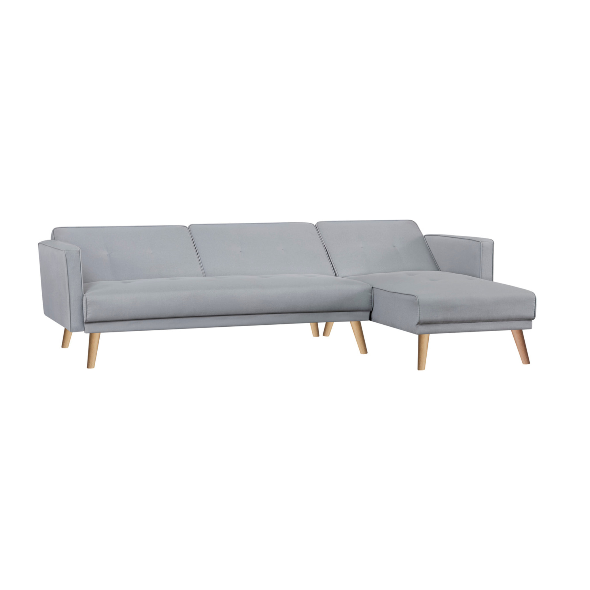 Canapé d'angle réversible et convertible 4 places en tissu gris NICE
