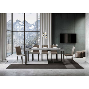 Console extensible 90x40/196 cm Everyday Small Gris Béton cadre Anthracite