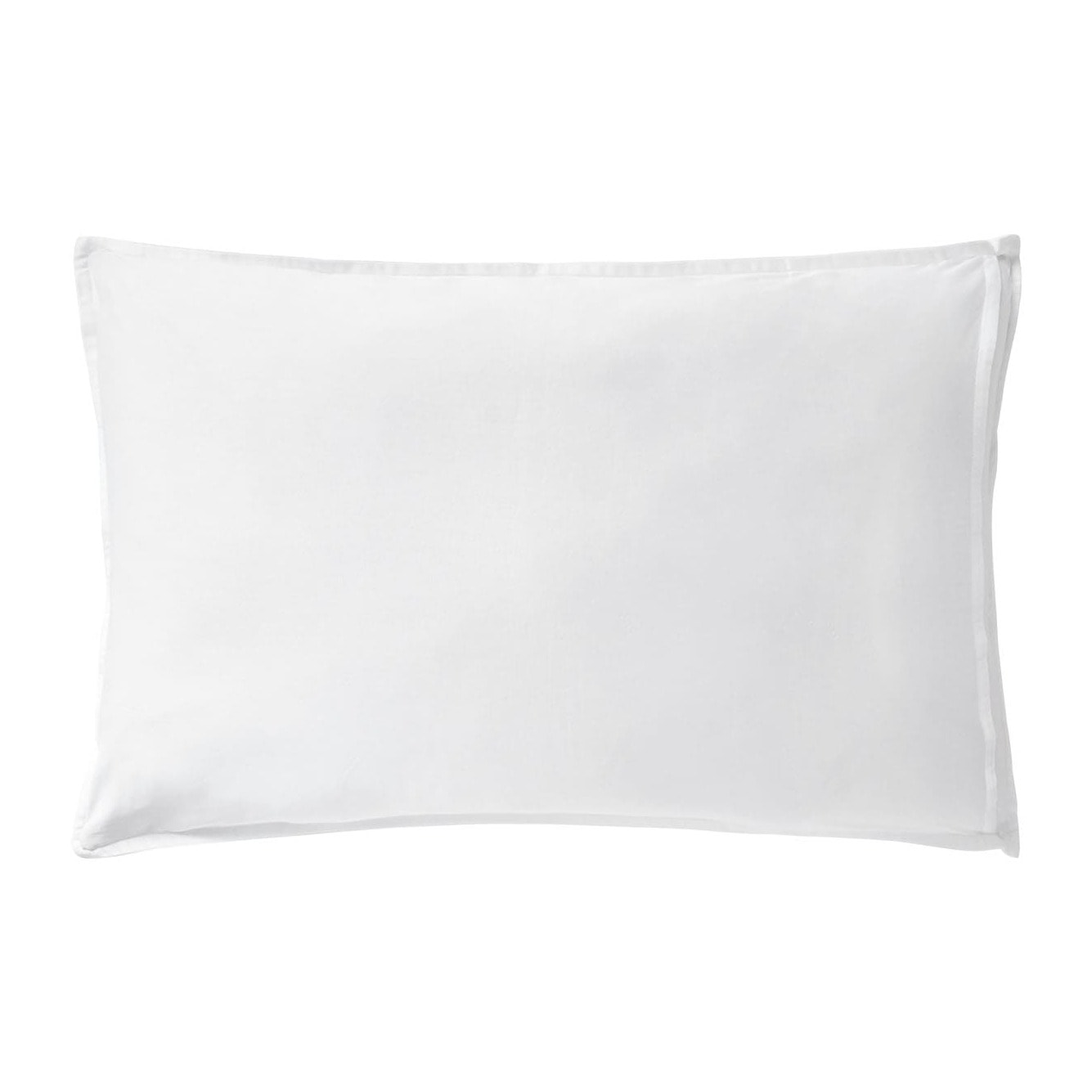 Taie d'oreiller unie en satin de coton, GRAND HOTEL, blanc