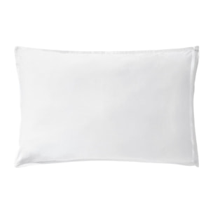 Taie d'oreiller unie en satin de coton, GRAND HOTEL, blanc