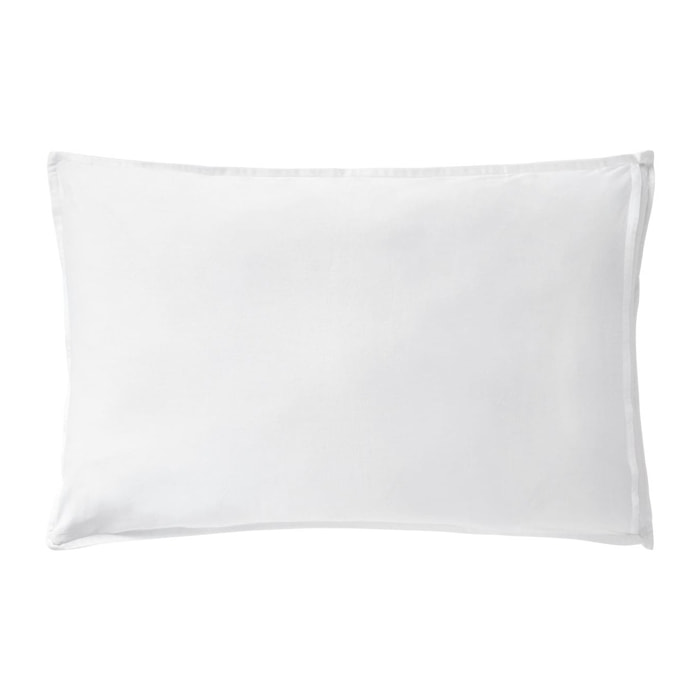 Taie d'oreiller unie en satin de coton, GRAND HOTEL, blanc