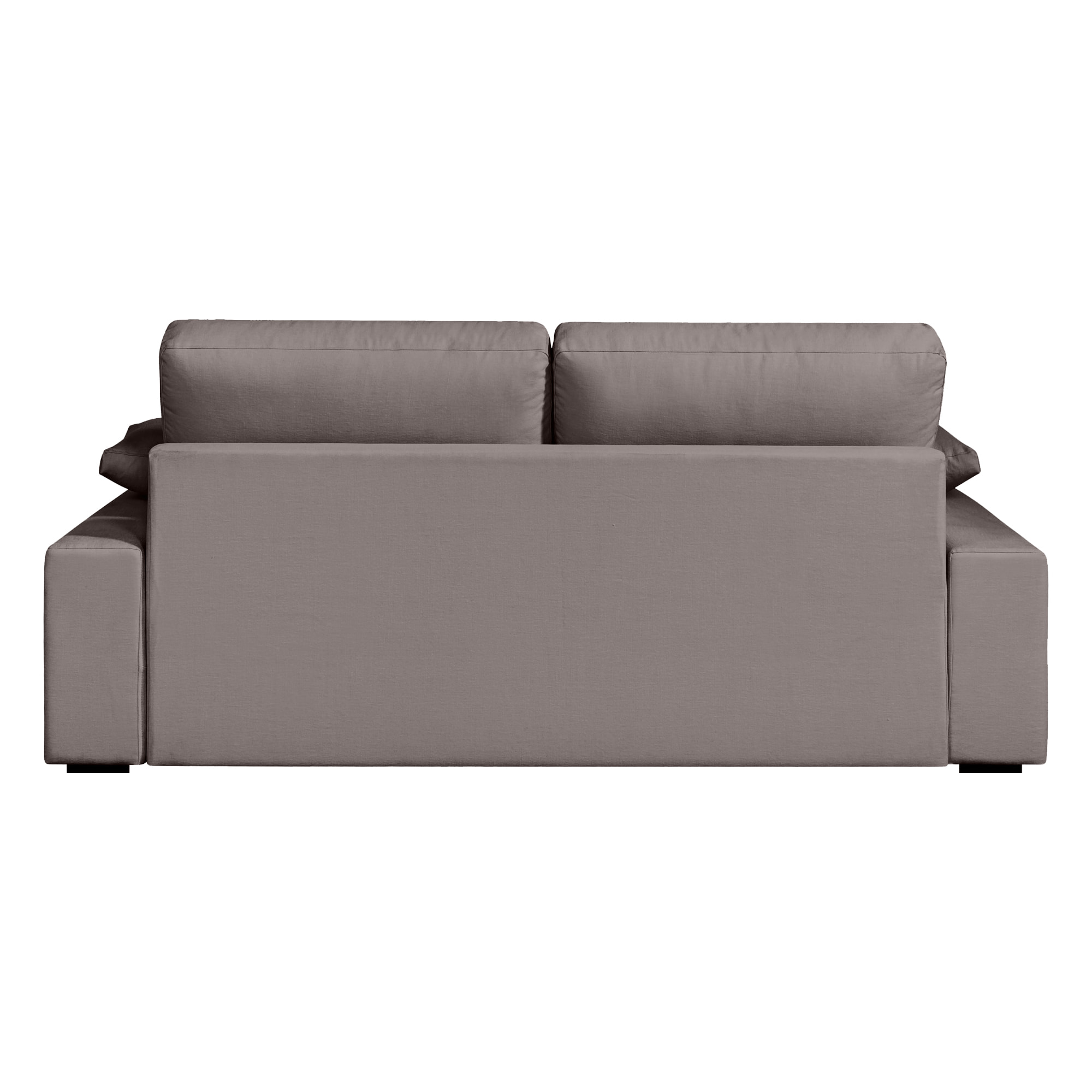 Canapé 3 pl DEULE 193 cm fixe tissu Tradition Taupe - 100% déhoussable - Fabriqué en France