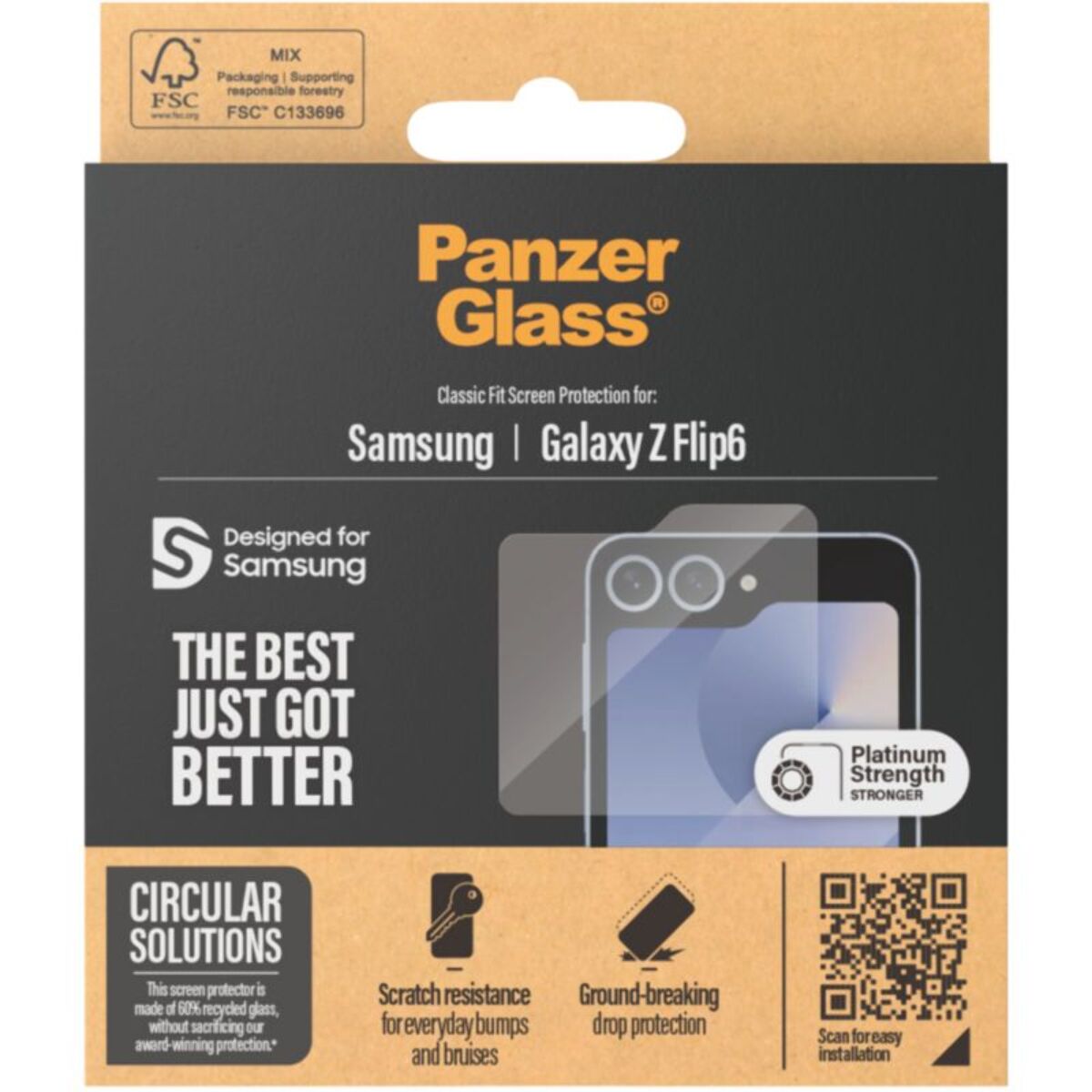 Protège écran PANZERGLASS Samsung Z Flip6 protège écran Classic