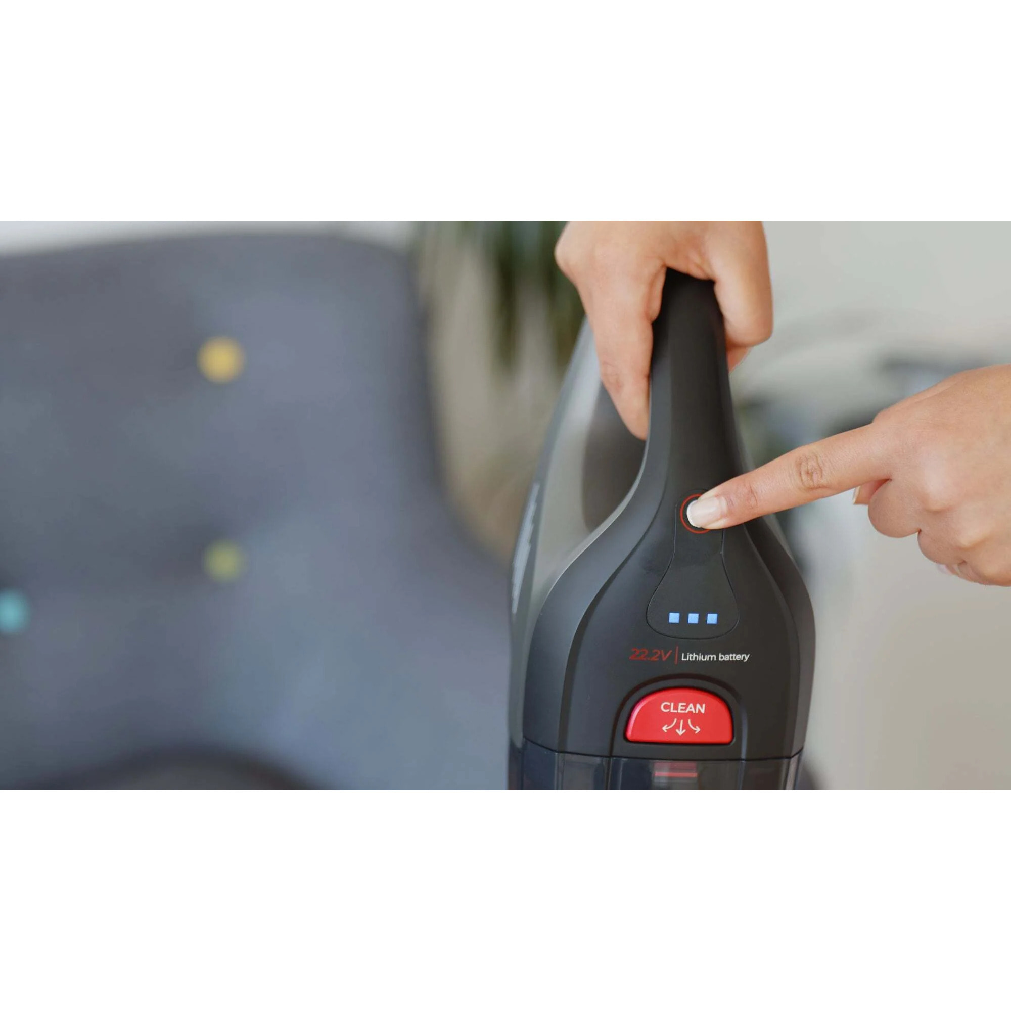 EVVO Aspirador de mano Ai6, Sin Cables, Potente 22V, 25 minutos de autonomía, batería 2200 mah, Accesorios mascotas, esquinas y líquidos
