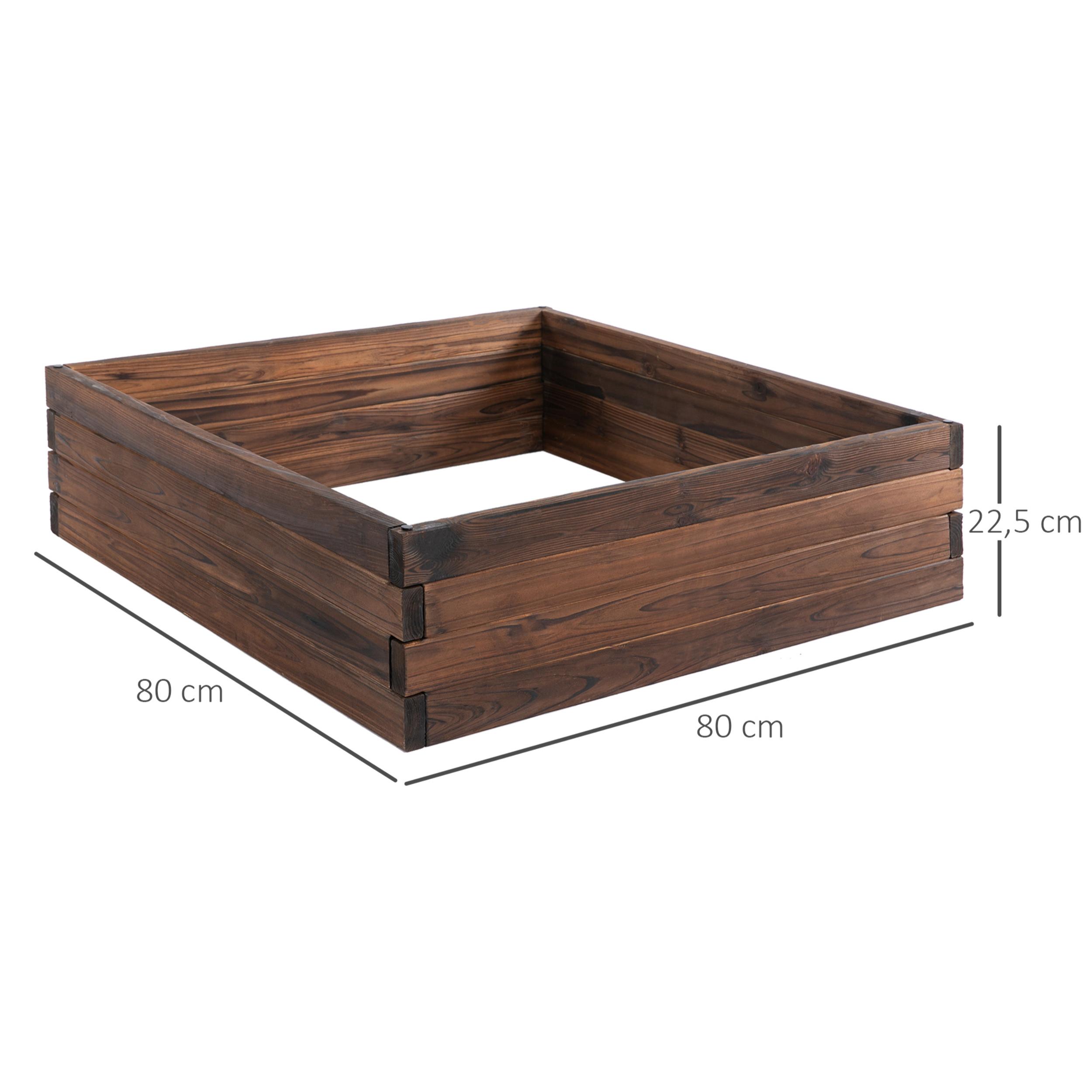 Jardinera de Madera Jardín Maciza para Cultivo de Flores Plantas 80x80x22,5 cm