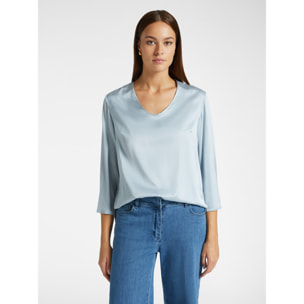 Elena Mirò - Blusa in raso - Azzurro