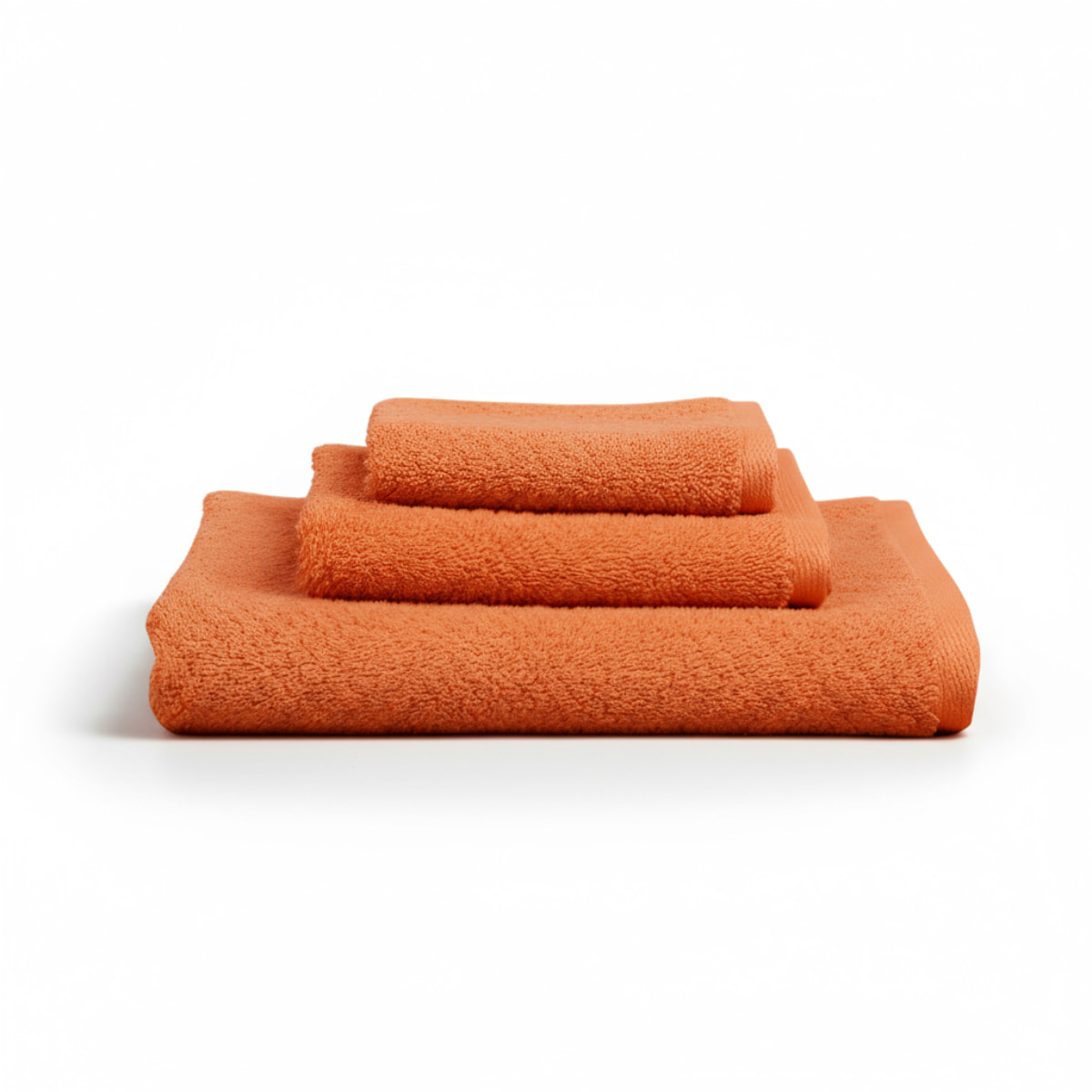 SET 3 PEZZI ASCIUGAMANI SPUGNA TINTA UNITA ZUCCA