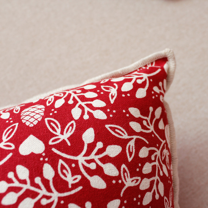 Coussin montagne chic déhoussable - Rouge